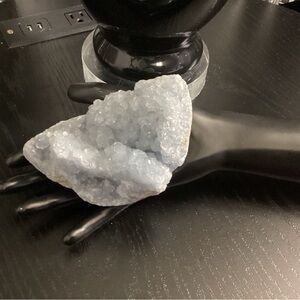 Elegant Blue Crystal Geode Decor